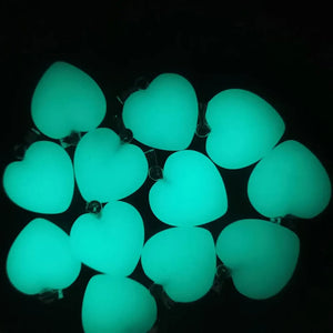 Heart Green Luminous Stone Charms Pendants 20mm 50pcs/lot