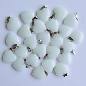 20mm Love Heart Luminous Stone Charms Pendants for Jewelry Making (50pcs/lot)