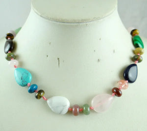 Natural Lapis Lazuli Water Droplet Bead Necklace