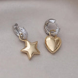 14K Plated Zircon Love Pendant Earrings for Women