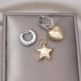 14K Plated Zircon Love Pendant Earrings for Women