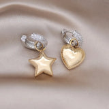 14K Plated Zircon Love Pendant Earrings for Women