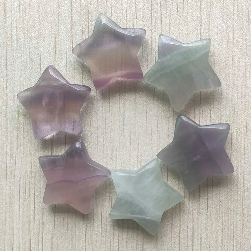 Fluorite Stone Star Shape Pendants for Jewelry Making