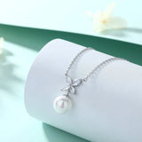 Natural Pearl Necklace Female Four-Leaf Clover Pendant S925 Silver Chain