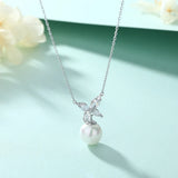Natural Pearl Necklace Female Four-Leaf Clover Pendant S925 Silver Chain