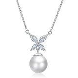 Natural Pearl Necklace Female Four-Leaf Clover Pendant S925 Silver Chain