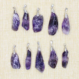 Purple Crystal Stone Pendant Necklace 20-Piece Lot