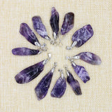 Purple Crystal Stone Pendant Necklace 20-Piece Lot