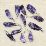 Purple Crystal Stone Pendant Necklace 20-Piece Lot
