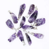 Purple Crystal Stone Pendant Necklace 20-Piece Lot