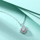 Four-Leaf Clover Flower Necklace S925 Sterling Silver Zircon