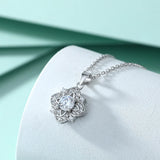 Four-Leaf Clover Flower Necklace S925 Sterling Silver Zircon
