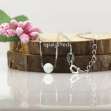 Opal Bead Necklace Women Lady with 925 Silver 5mm Synthetic Opal Beads Necklace