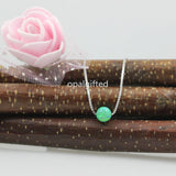 Opal Bead Necklace Women Lady with 925 Silver 5mm Synthetic Opal Beads Necklace