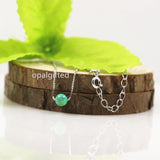 Opal Bead Necklace Women Lady with 925 Silver 5mm Synthetic Opal Beads Necklace