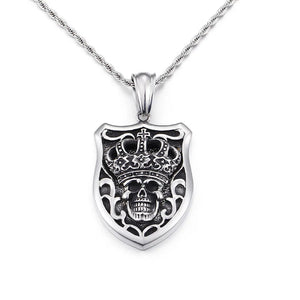 Retro Crown Skull Titanium Steel Pendant Necklace