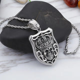 Retro Crown Skull Titanium Steel Pendant Necklace