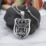 Retro Crown Skull Titanium Steel Pendant Necklace