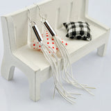 Silver Long Tassel Earrings