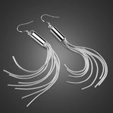 Silver Long Tassel Earrings