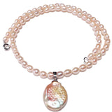 Freshwater Pearl Pendant Necklace 925 Silver Clasp