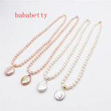 Freshwater Pearl Pendant Necklace 925 Silver Clasp