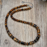 Natural Stone Beads Gallstone Necklace Men Women Short Chain