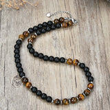 Natural Stone Beads Gallstone Necklace Men Women Short Chain