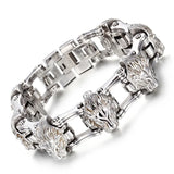 Steel Lion Head Bracelet Chain Men's Bike