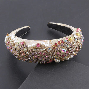 Rhinestone Pearl Headband for Ladies Party Hair Accessories