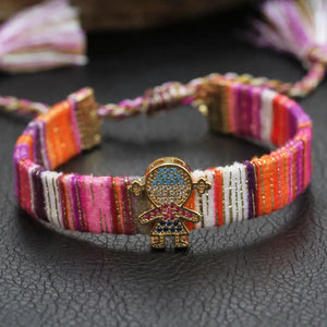 Bohemian Sunflower Heart Crown Eye Charm Bracelet for Women