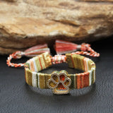 Bohemian Sunflower Heart Crown Eye Charm Bracelet for Women
