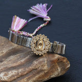 Bohemian Sunflower Heart Crown Eye Charm Bracelet for Women