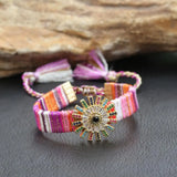 Bohemian Sunflower Heart Crown Eye Charm Bracelet for Women