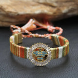 Bohemian Sunflower Heart Crown Eye Charm Bracelet for Women