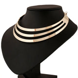 Women Layered Open Torques Necklace Maxi Choker Chunky Necklaces