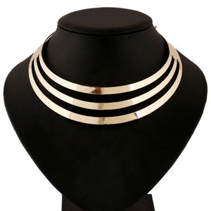 Women Layered Open Torques Necklace Maxi Choker Chunky Necklaces