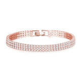 Zircon Bracelet 3 Rows Ladies Full Diamond Hand Jewelry