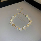 Zircon Love Flower Adjustable Bracelet Female
