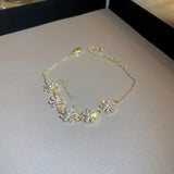 Zircon Love Flower Adjustable Bracelet Female