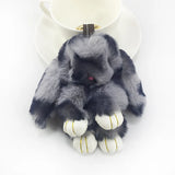 Faux Fur Rabbit Key Chain Pendant Plush Toy Holiday Accessory