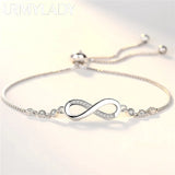 925 Silver Crystal Bracelet for Women Party Wedding Accessories