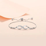 925 Silver Crystal Bracelet for Women Party Wedding Accessories