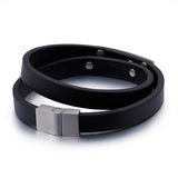 Men's Multi-Layer Leather Bracelet Magnetic Buckle