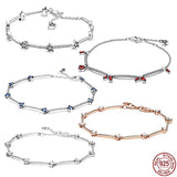Glittering Red 925 Silver Bracelet for Girlfriend