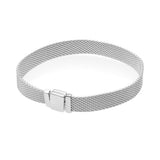 925 Silver Mesh Bracelet Snake Chain Charm Pando Bracelet