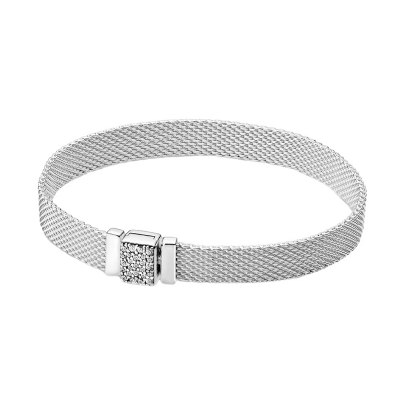 925 Silver Mesh Bracelet Snake Chain Charm Pando Bracelet