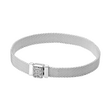 925 Silver Mesh Bracelet Snake Chain Charm Pando Bracelet