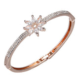 Vintage Flower Bracelet with Zirconia Hand Jewelry