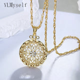 Flower Crystal Magnifying Necklace for Reading